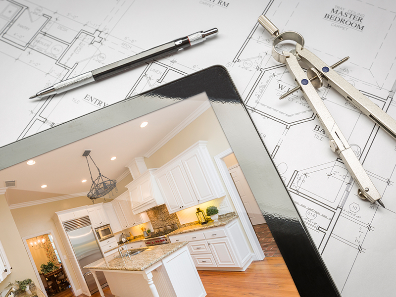 tablet and floor plan